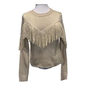 House of Harlow 1960 x Revolve Marlie Fringe Beige Sweater Ladies SMALL